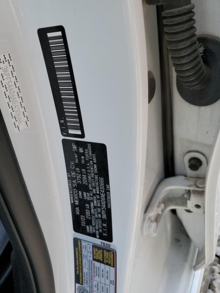 2022 Kia Forte Gt Line VIN: 3KPF54AD6NE430666 Lot: 63819654