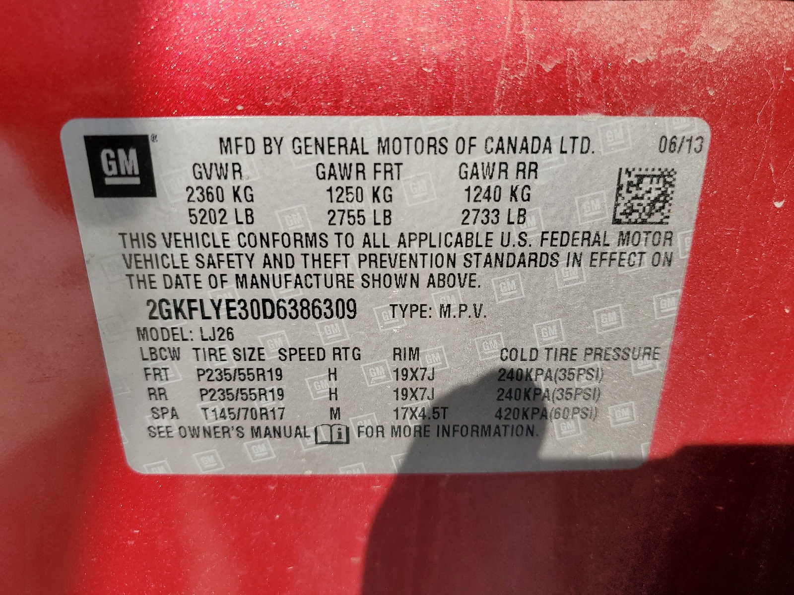 2GKFLYE30D6386309 2013 GMC Terrain Denali