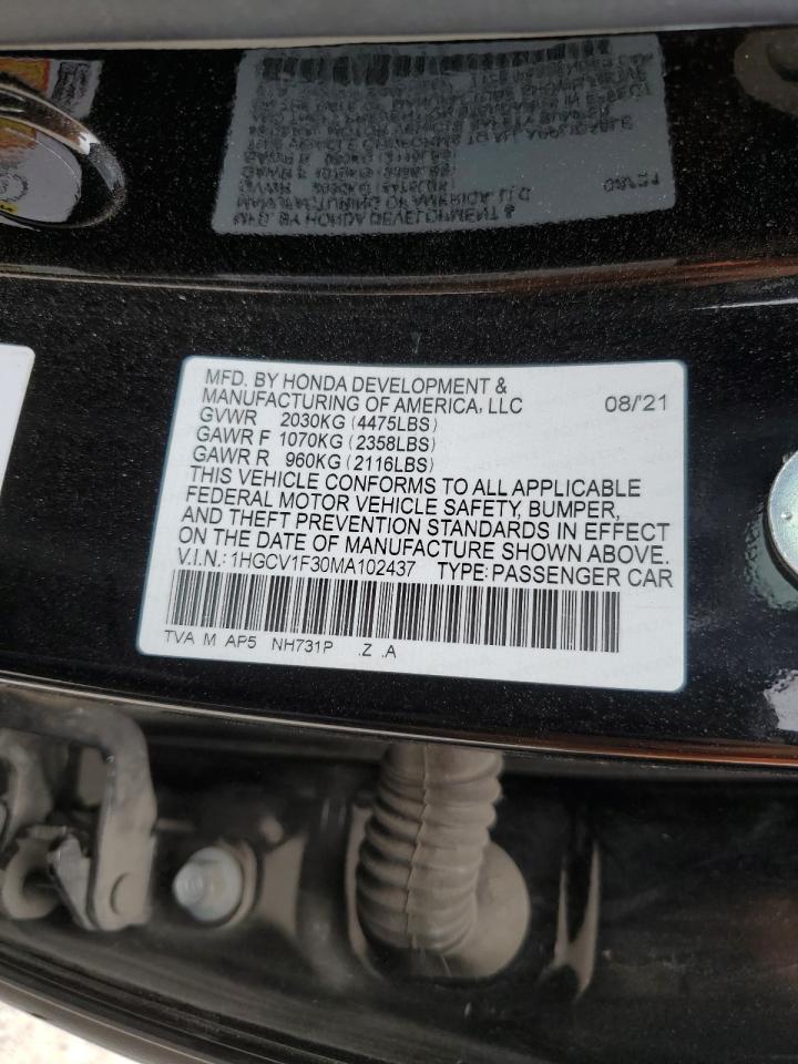 1HGCV1F30MA102437 Honda Accord SPO 13