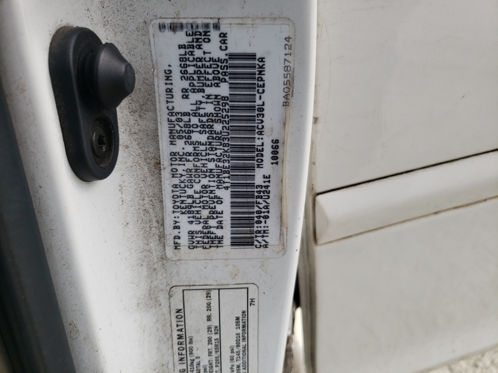 4T1BE32K83U225298 2003 Toyota Camry Le