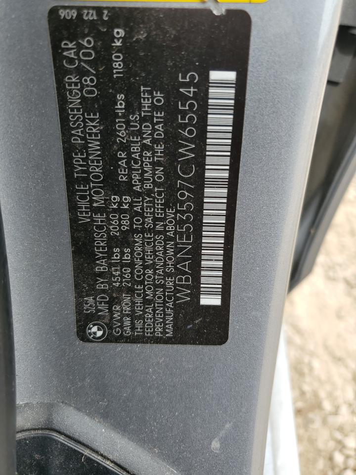 2007 BMW 525 I VIN: WBANE53597CW65545 Lot: 63903124