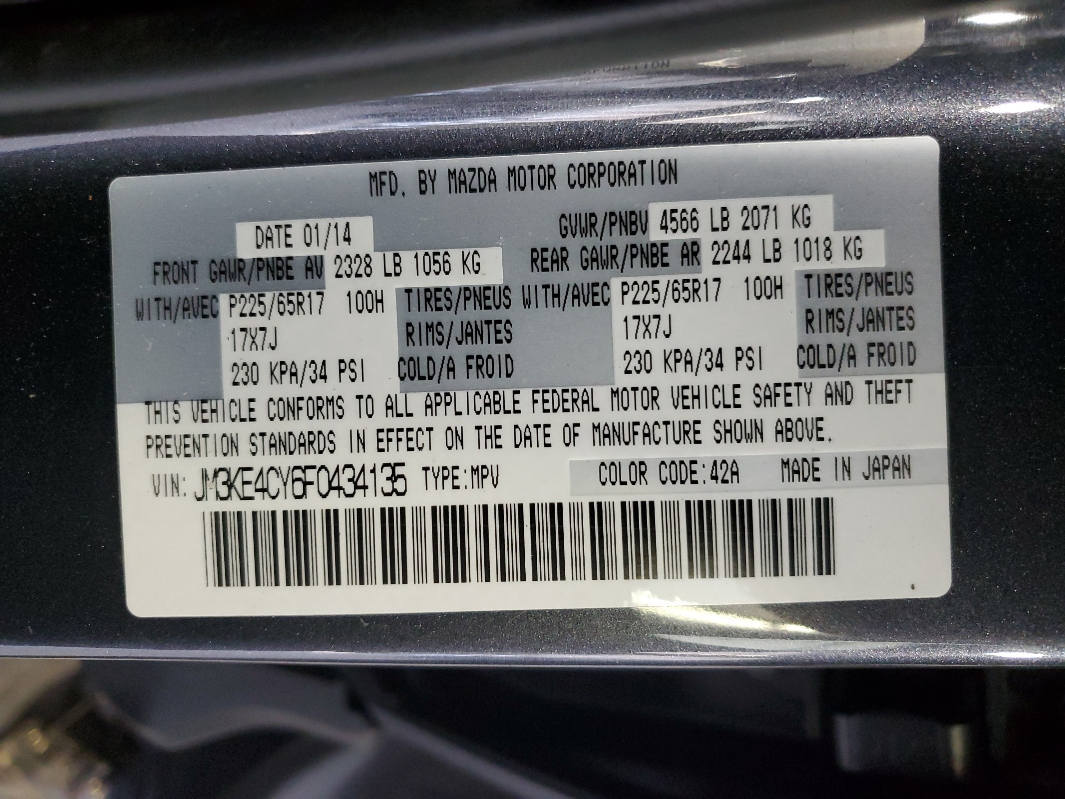 JM3KE4CY6F0434135 2015 Mazda Cx-5 Touring