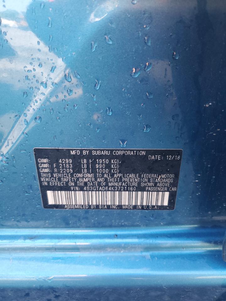 2019 Subaru Impreza Premium VIN: 4S3GTAD64K3721160 Lot: 65473474