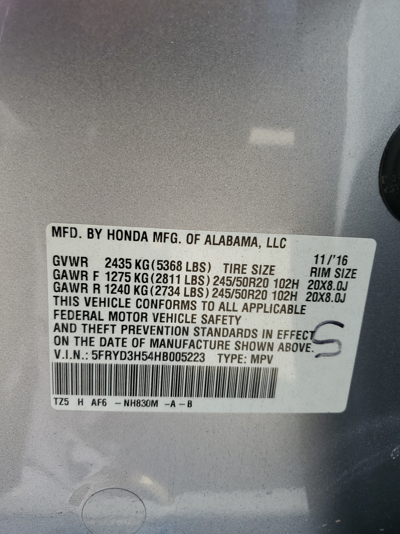 5FRYD3H54HB005223 2017 Acura Mdx Technology