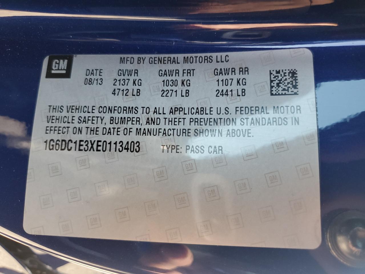 2014 Cadillac Cts Performance Collection VIN: 1G6DC1E3XE0113403 Lot: 62731634