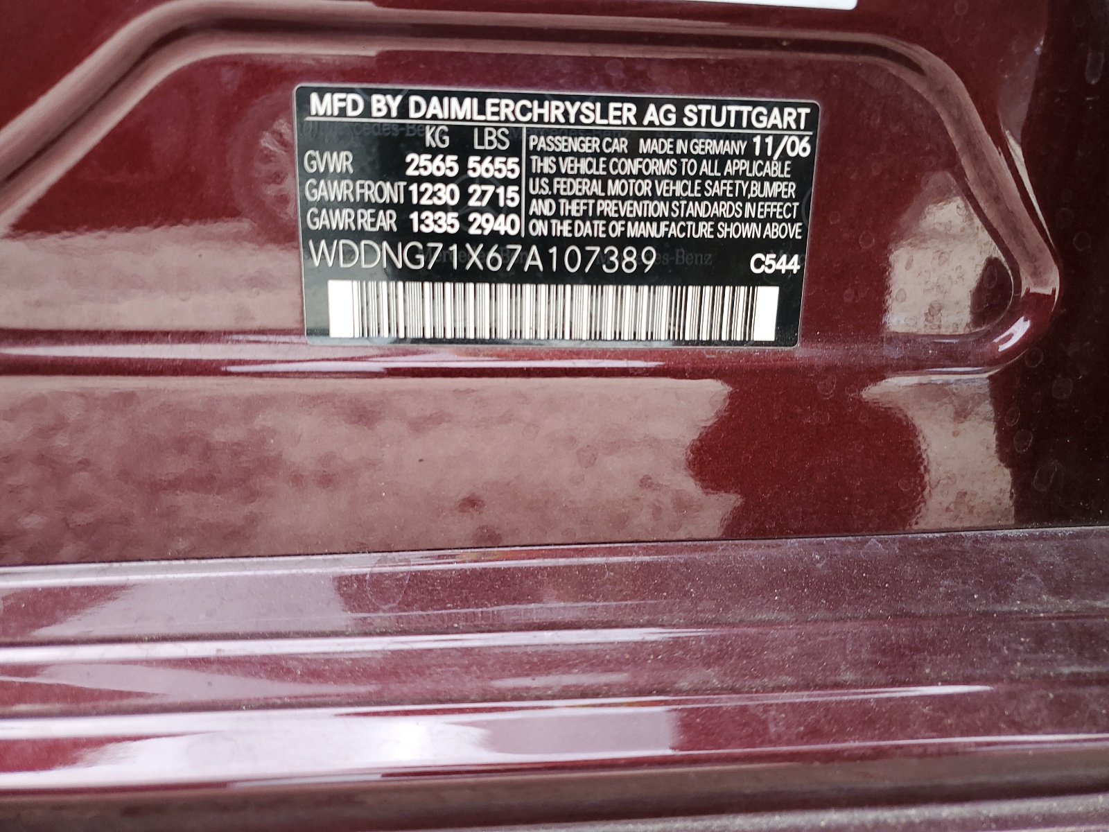 WDDNG71X67A107389 2007 Mercedes-Benz S 550