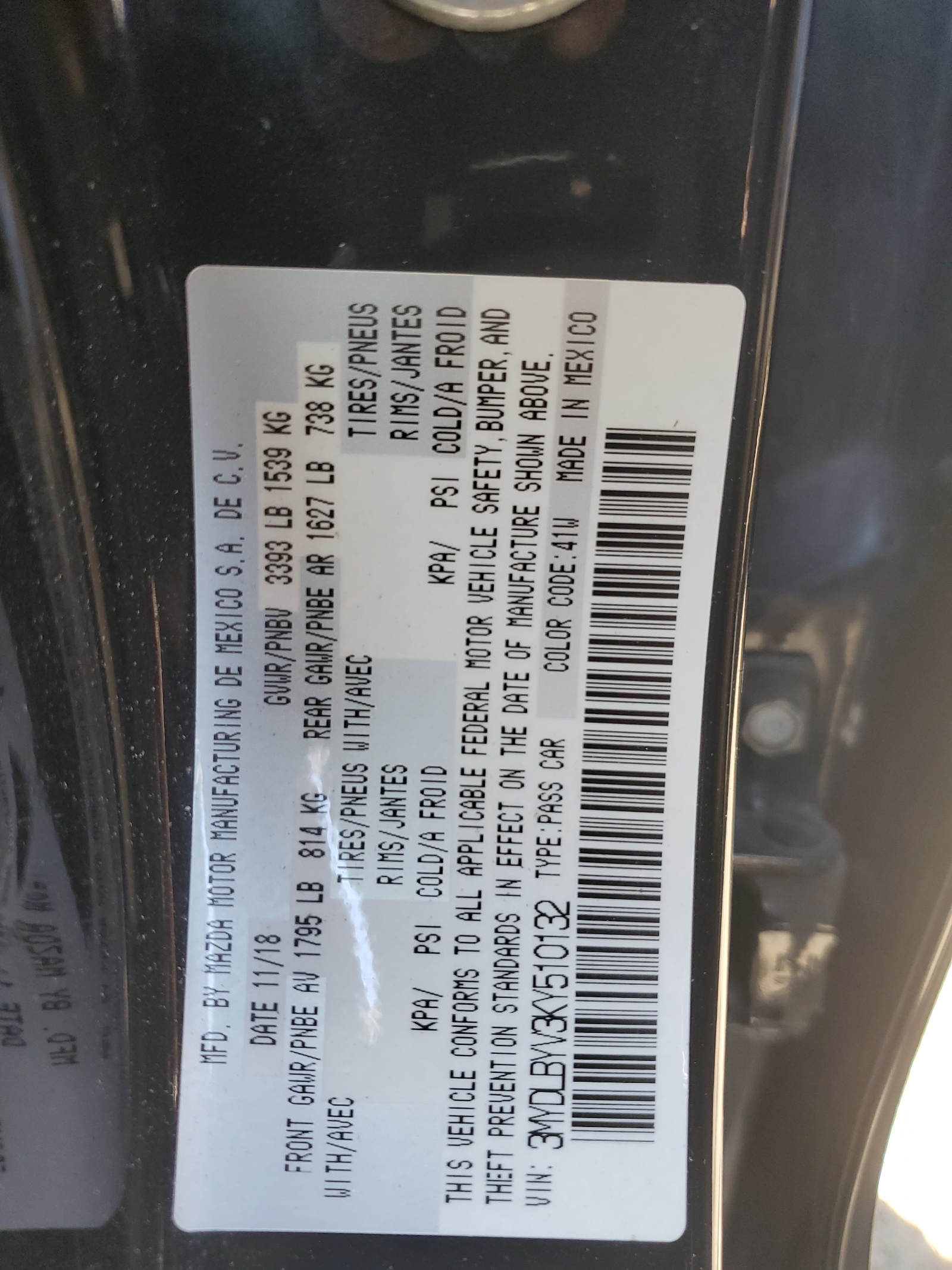 3MYDLBYV3KY510132 2019 Toyota Yaris L