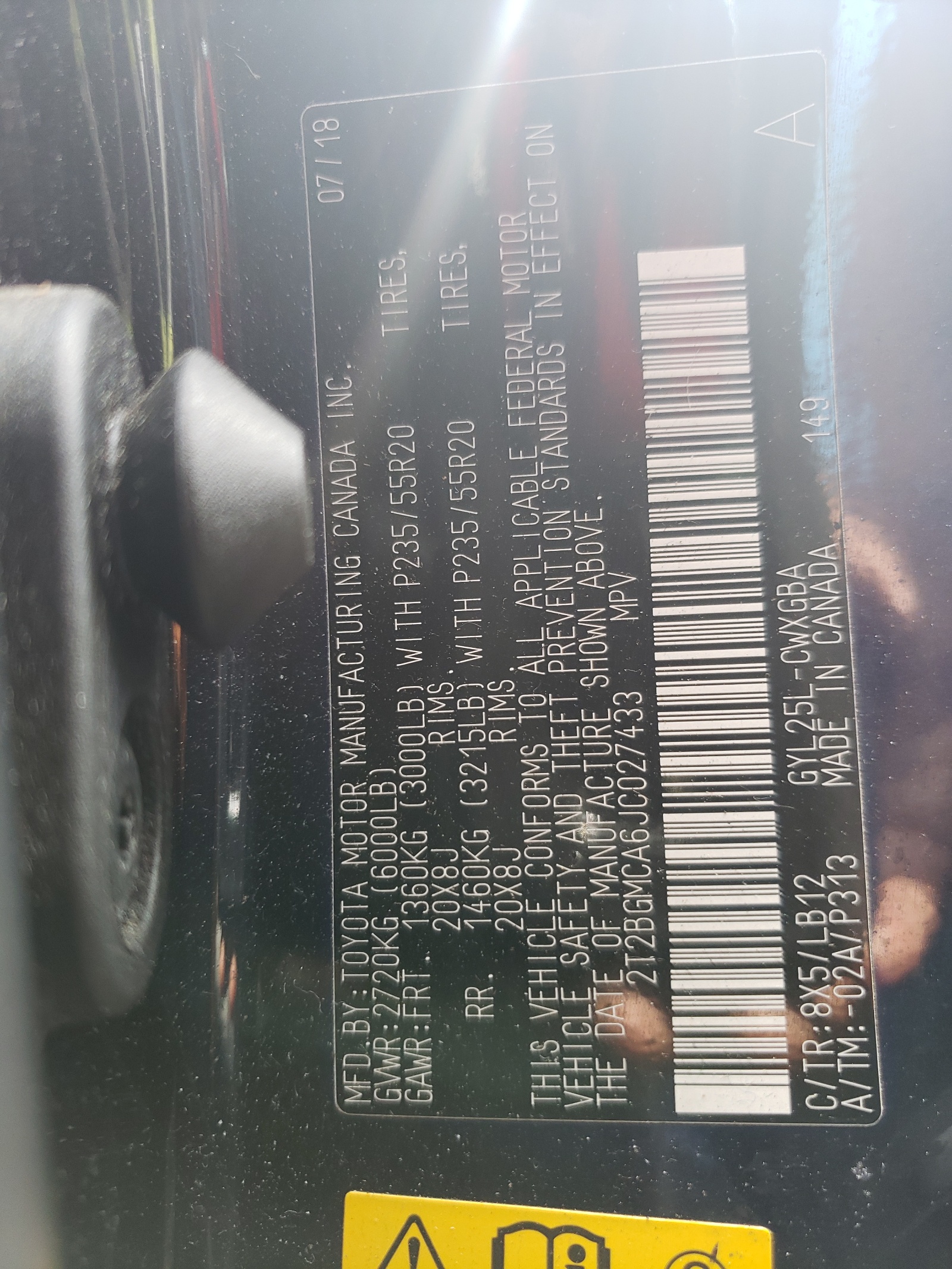 2T2BGMCA6JC027433 2018 Lexus Rx 450H Base