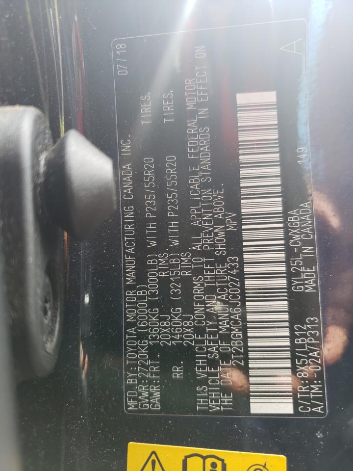 2018 Lexus Rx 450H Base VIN: 2T2BGMCA6JC027433 Lot: 63464834