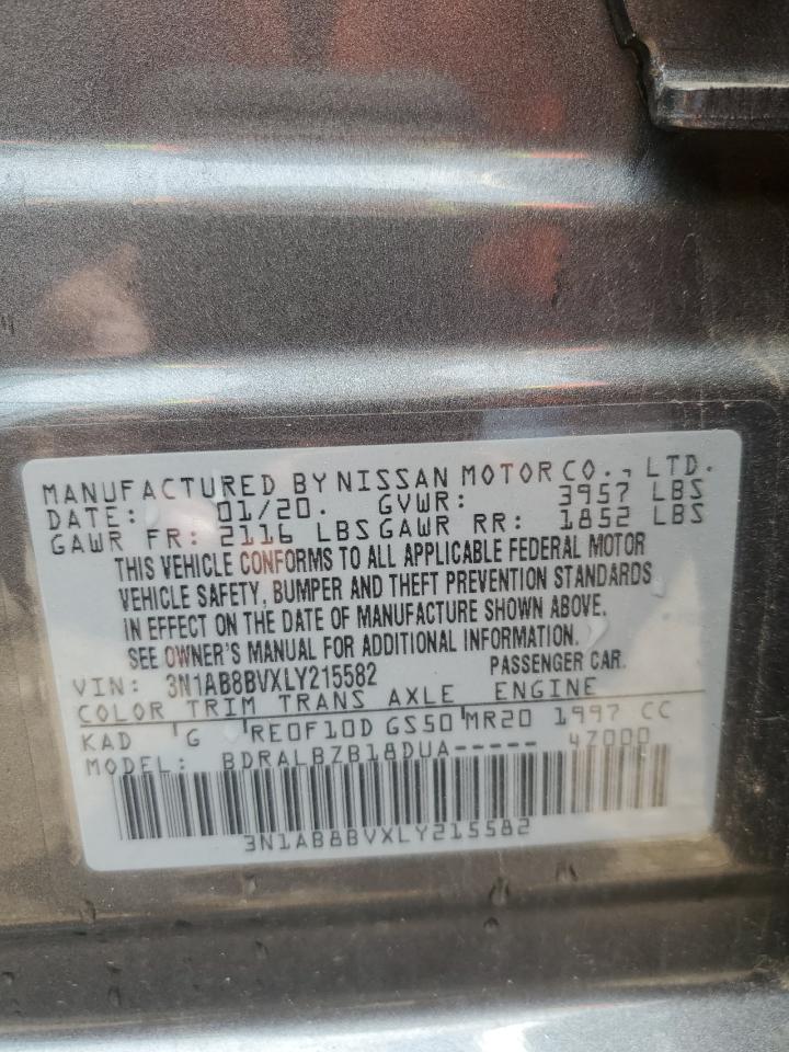 2020 Nissan Sentra S VIN: 3N1AB8BVXLY215582 Lot: 63274714