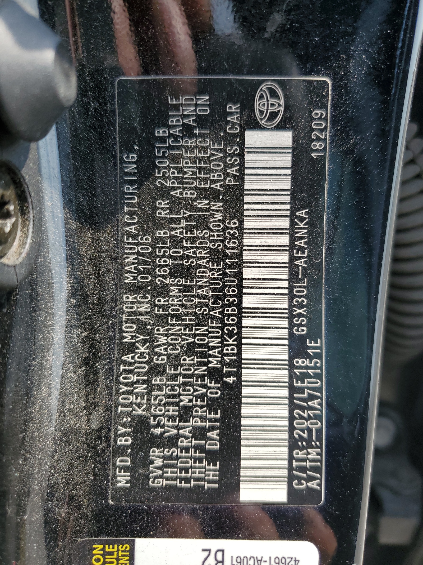 4T1BK36B36U111636 2006 Toyota Avalon Xl