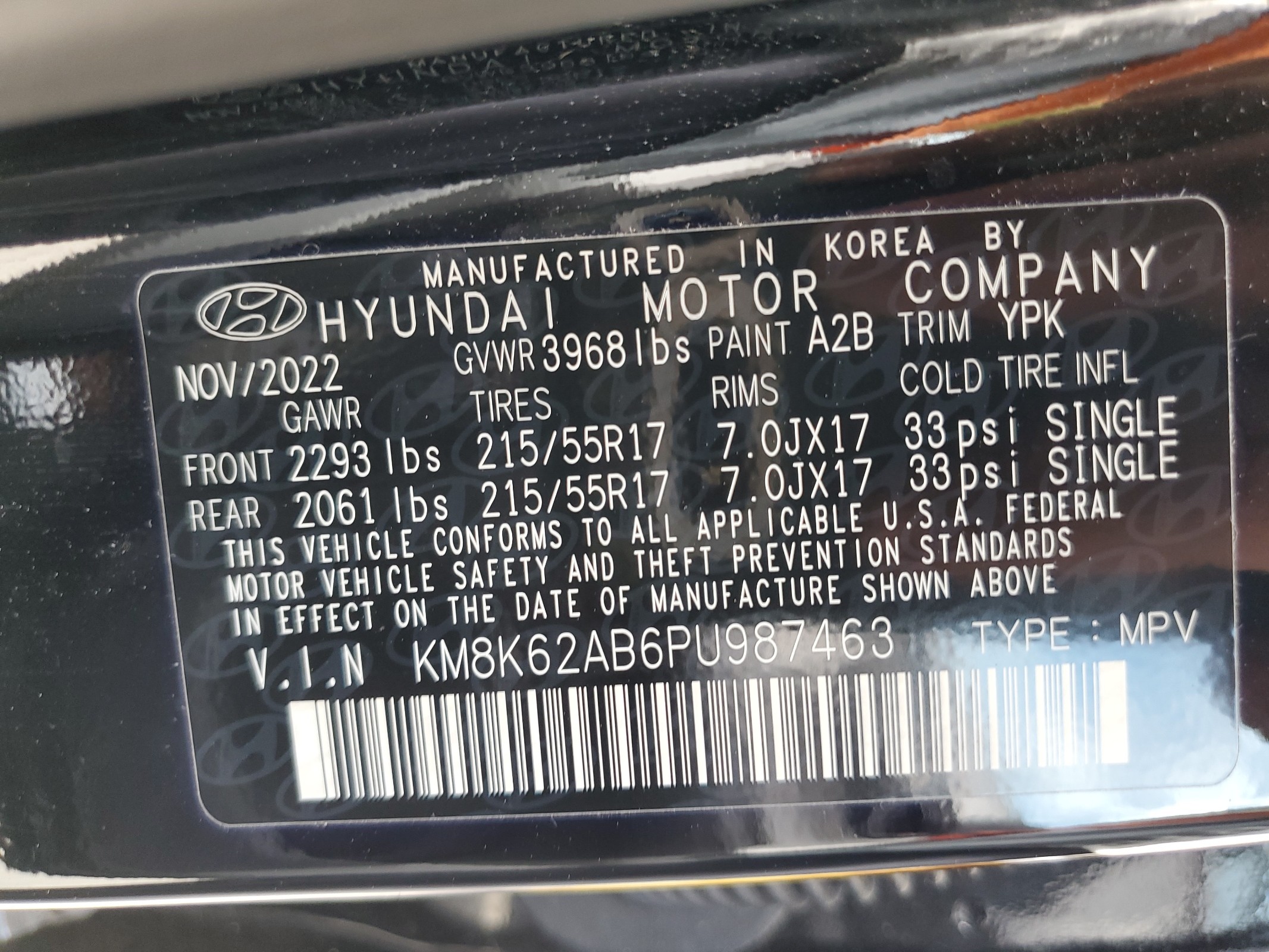 KM8K62AB6PU987463 2023 Hyundai Kona Sel