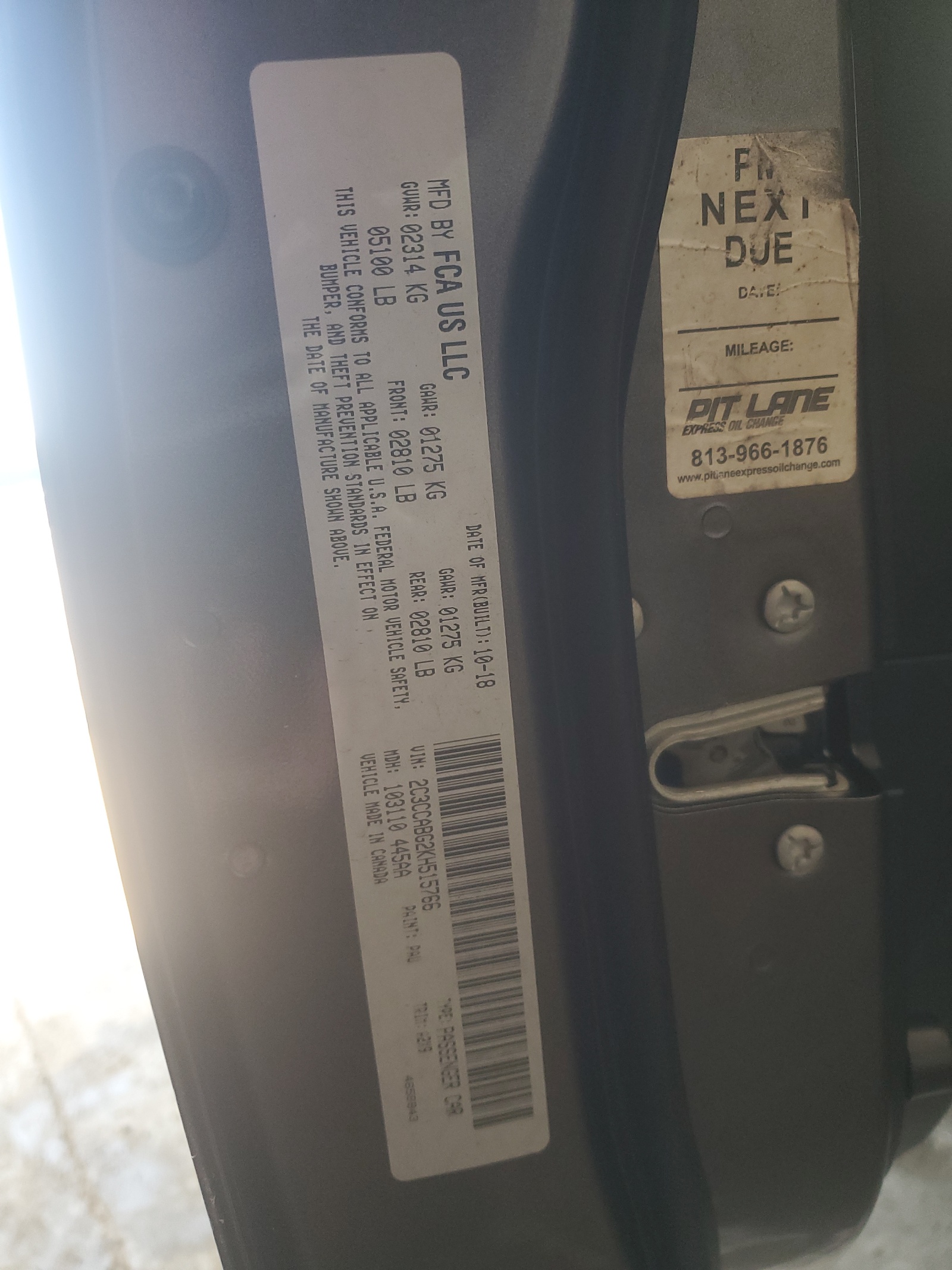 2C3CCABG2KH515766 2019 Chrysler 300 S