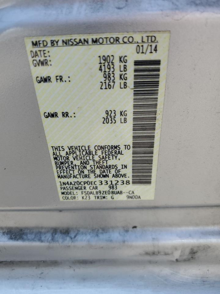 2014 Nissan Leaf S VIN: 1N4AZ0CP0EC331238 Lot: 64799074