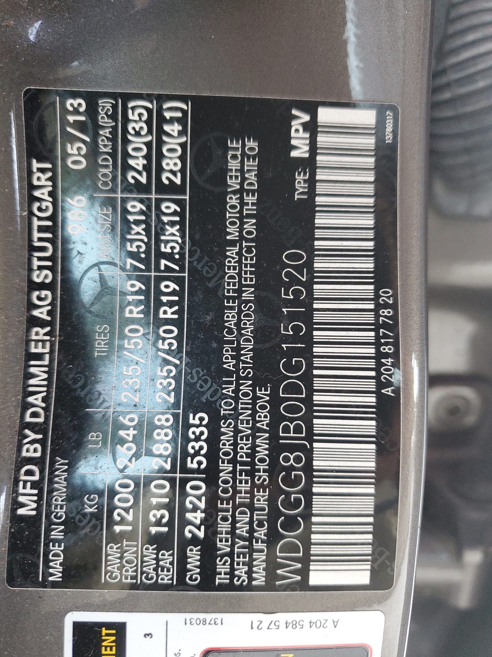 WDCGG8JB0DG151520 2013 Mercedes-Benz Glk 350 4Matic