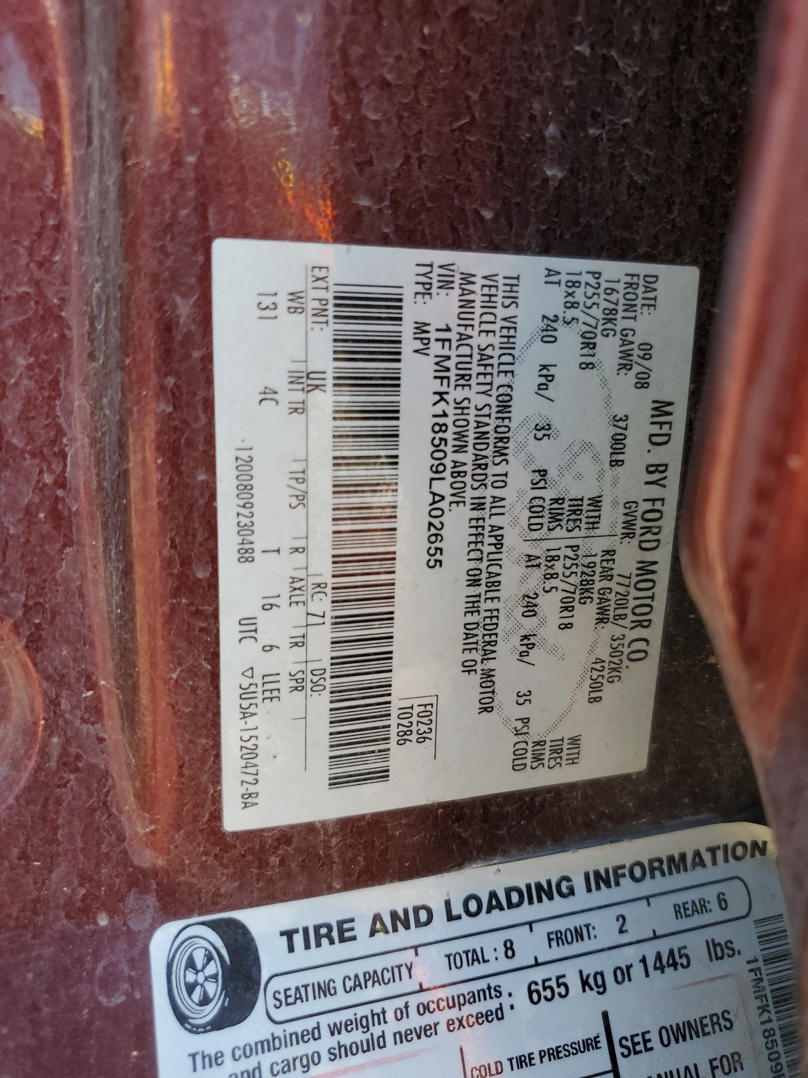 1FMFK18509LA02655 2009 Ford Expedition El Eddie Bauer