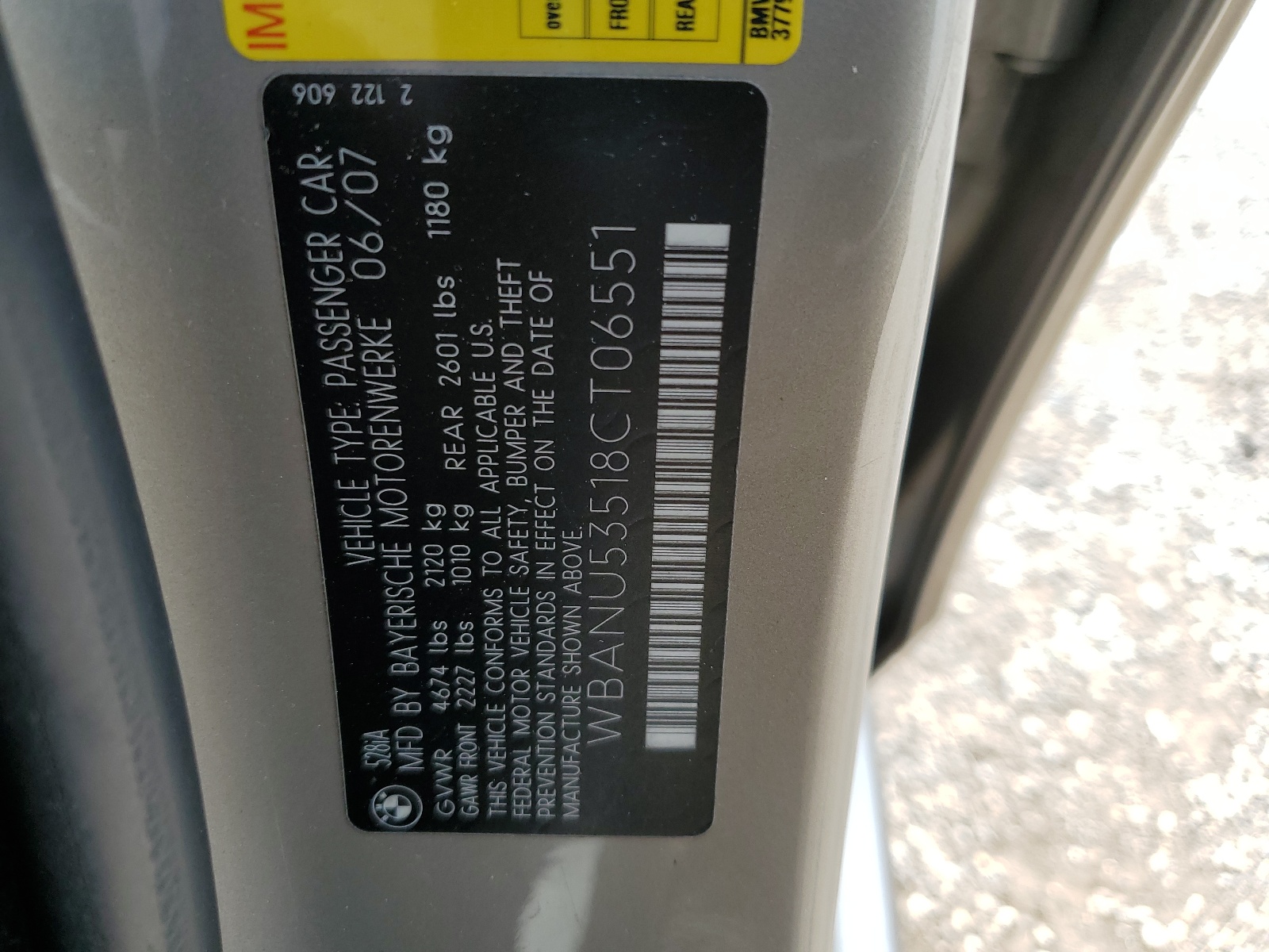 WBANU53518CT06551 2008 BMW 528 I