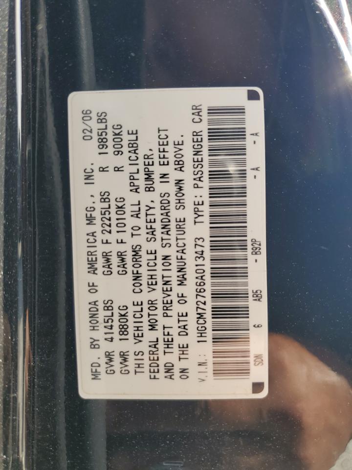 2006 Honda Accord Ex VIN: 1HGCM72766A013473 Lot: 61543264