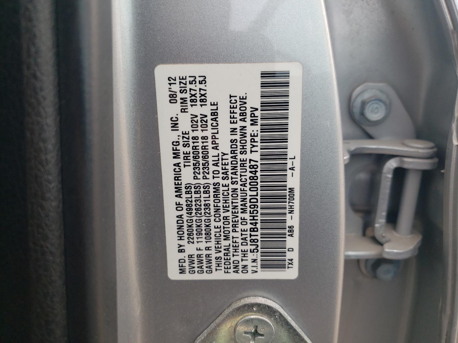 5J8TB4H59DL008487 2013 Acura Rdx Technology