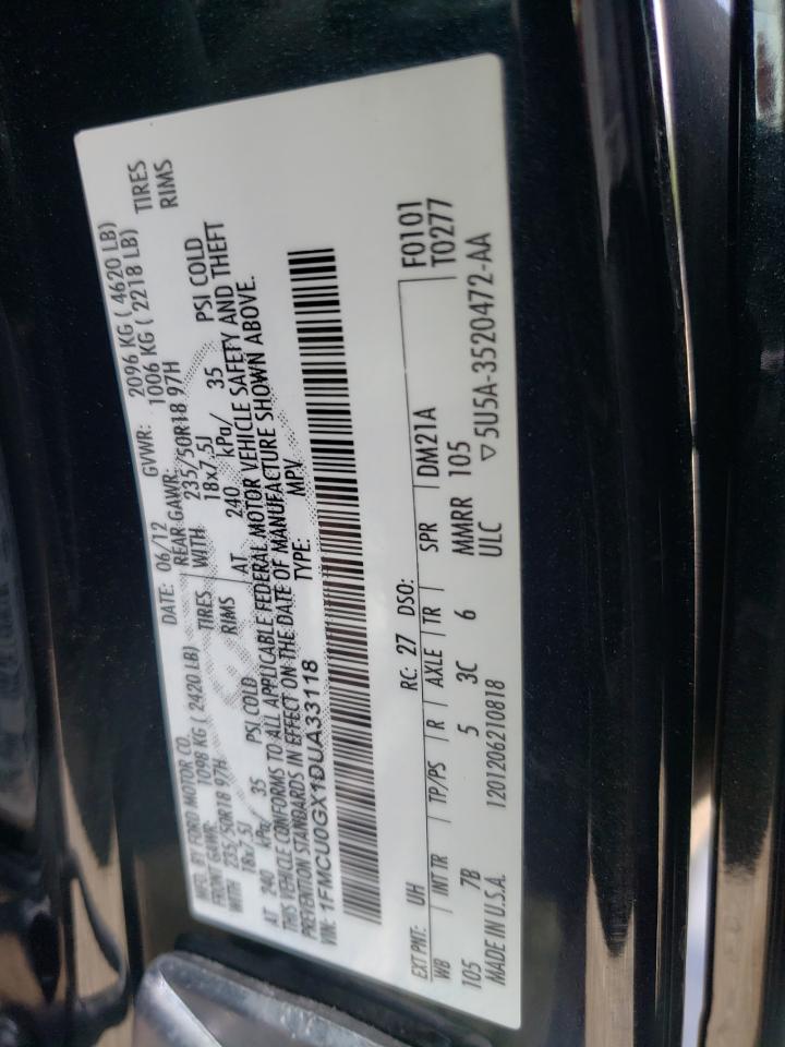 2013 Ford Escape Se VIN: 1FMCU0GX1DUA33118 Lot: 65025084