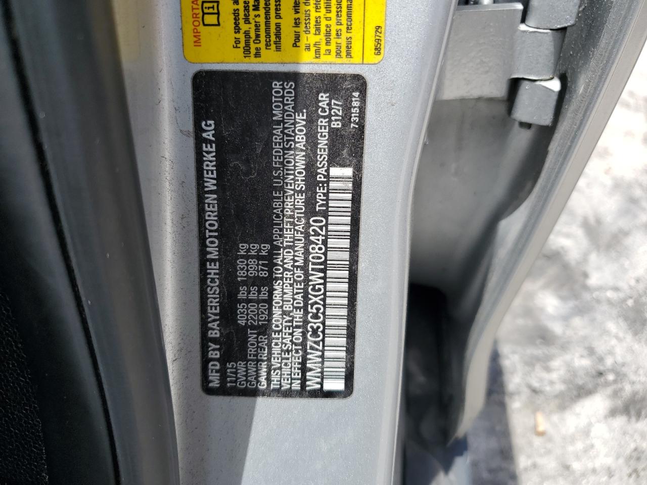 2016 Mini Cooper S Countryman VIN: WMWZC3C5XGWT08420 Lot: 64225804