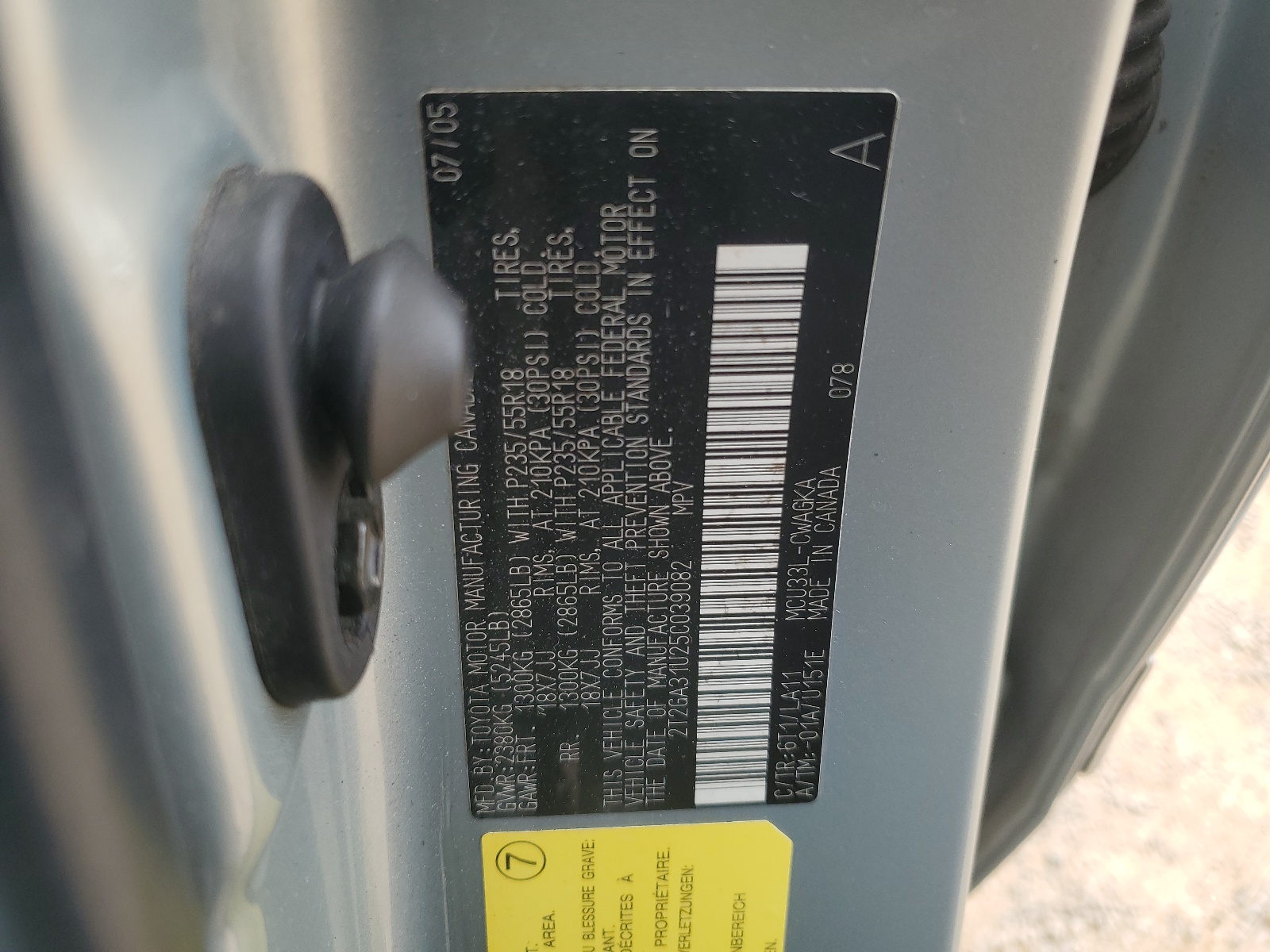 2T2GA31U25C039082 2005 Lexus Rx 330