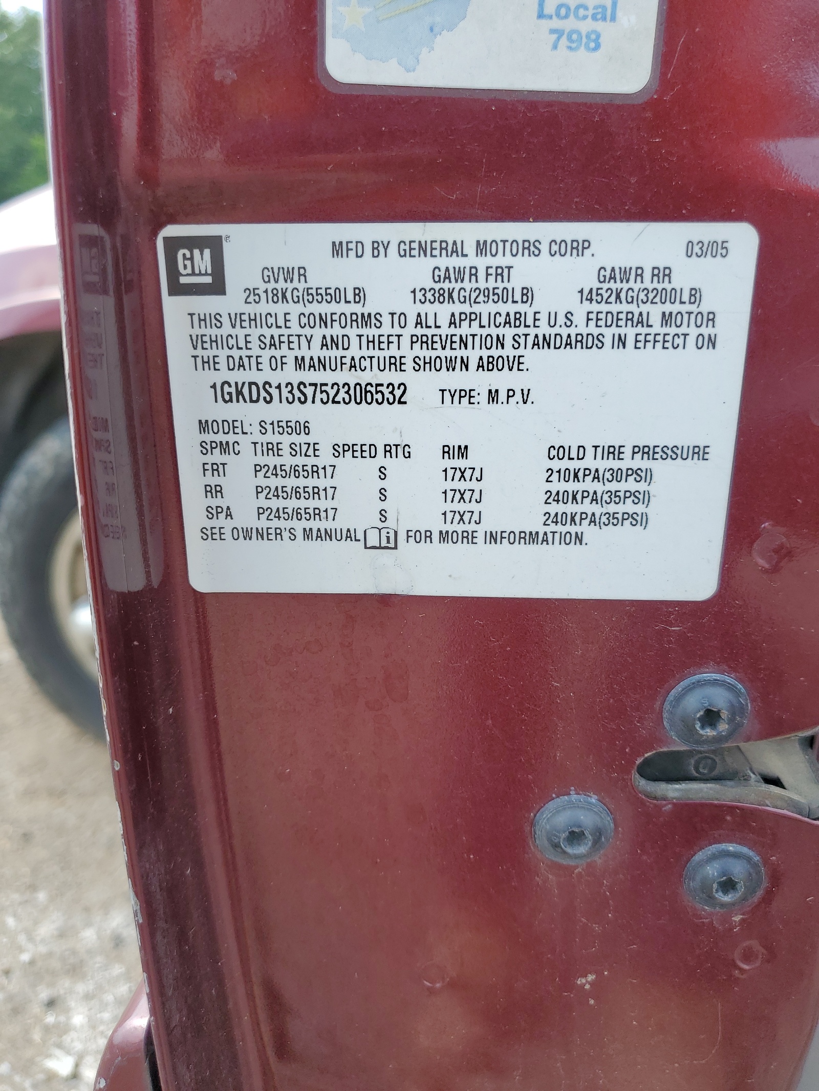 1GKDS13S752306532 2005 GMC Envoy