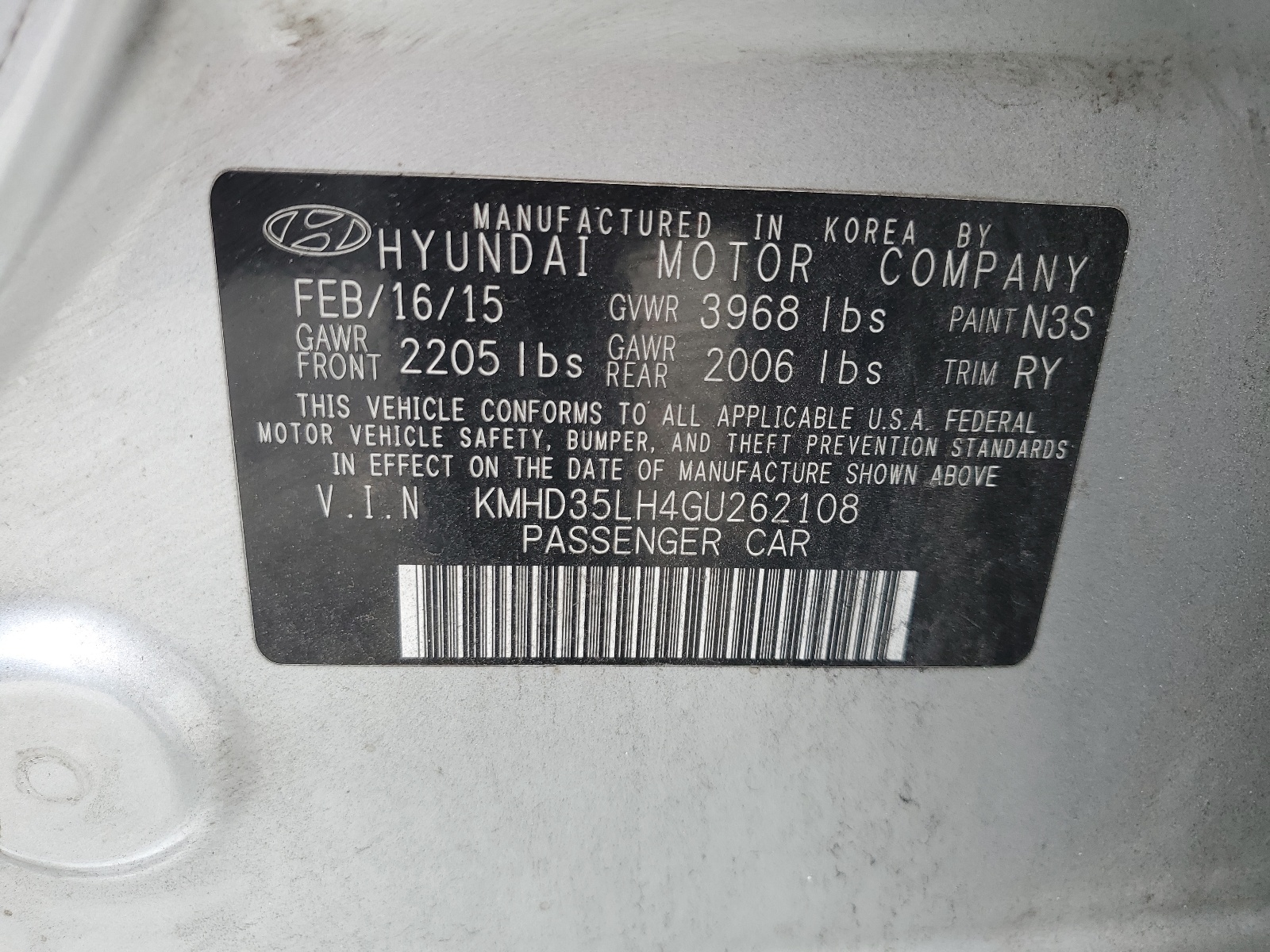 KMHD35LH4GU262108 2016 Hyundai Elantra Gt