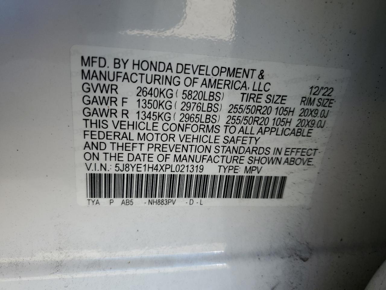 2023 Acura Mdx Technology VIN: 5J8YE1H4XPL021319 Lot: 61656044