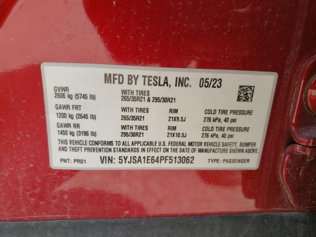 5YJSA1E64PF513062 2023 TESLA MODEL S - Image 13