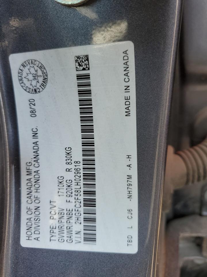 2HGFC2F58LH029618 2020 Honda Civic Lx