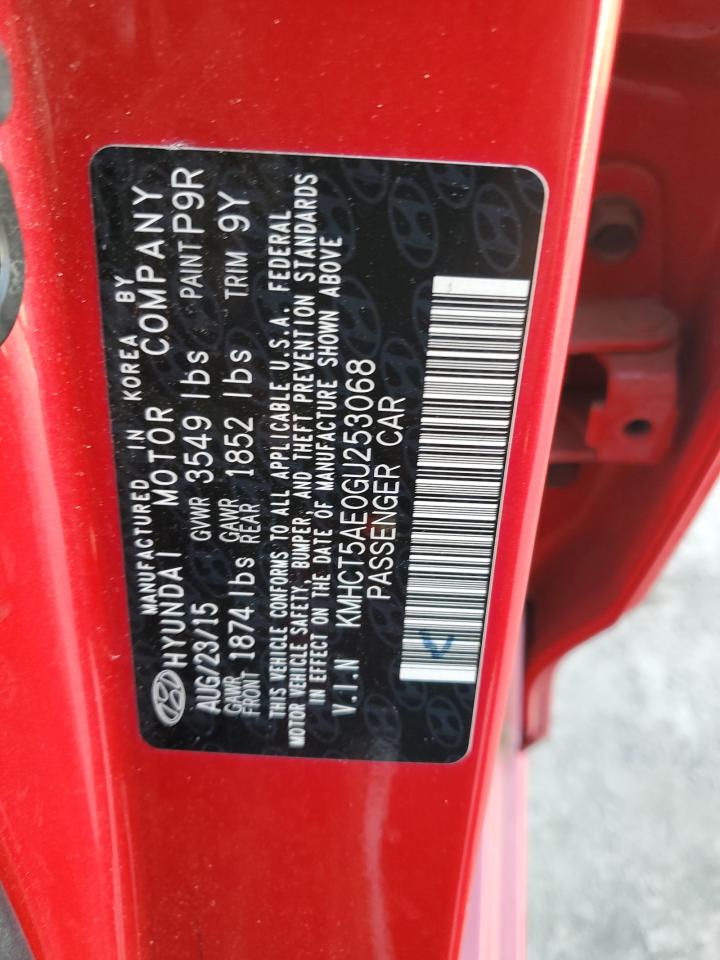 2016 Hyundai Accent Se VIN: KMHCT5AE0GU253068 Lot: 62816124