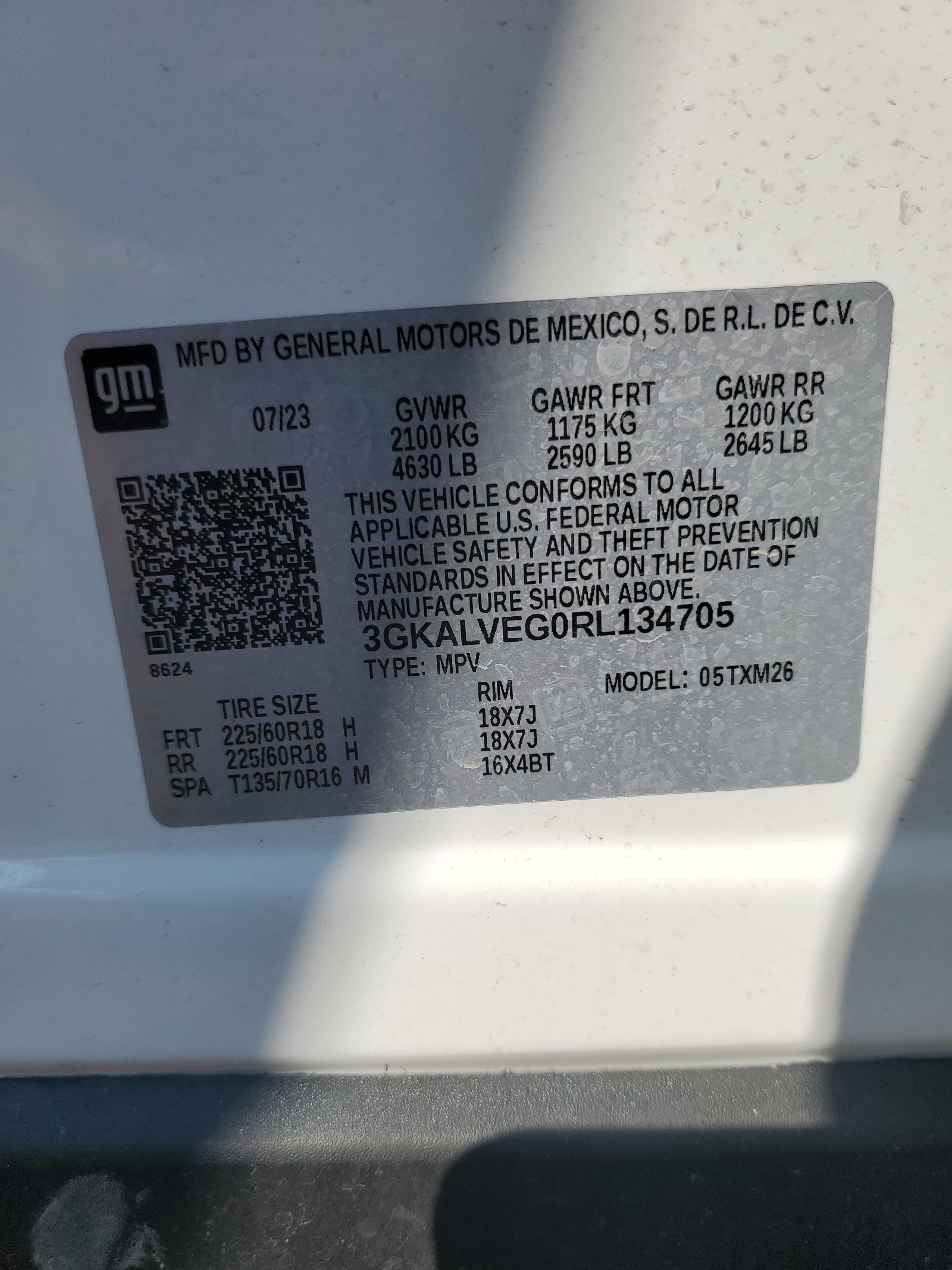 3GKALVEG0RL134705 2024 GMC Terrain Slt