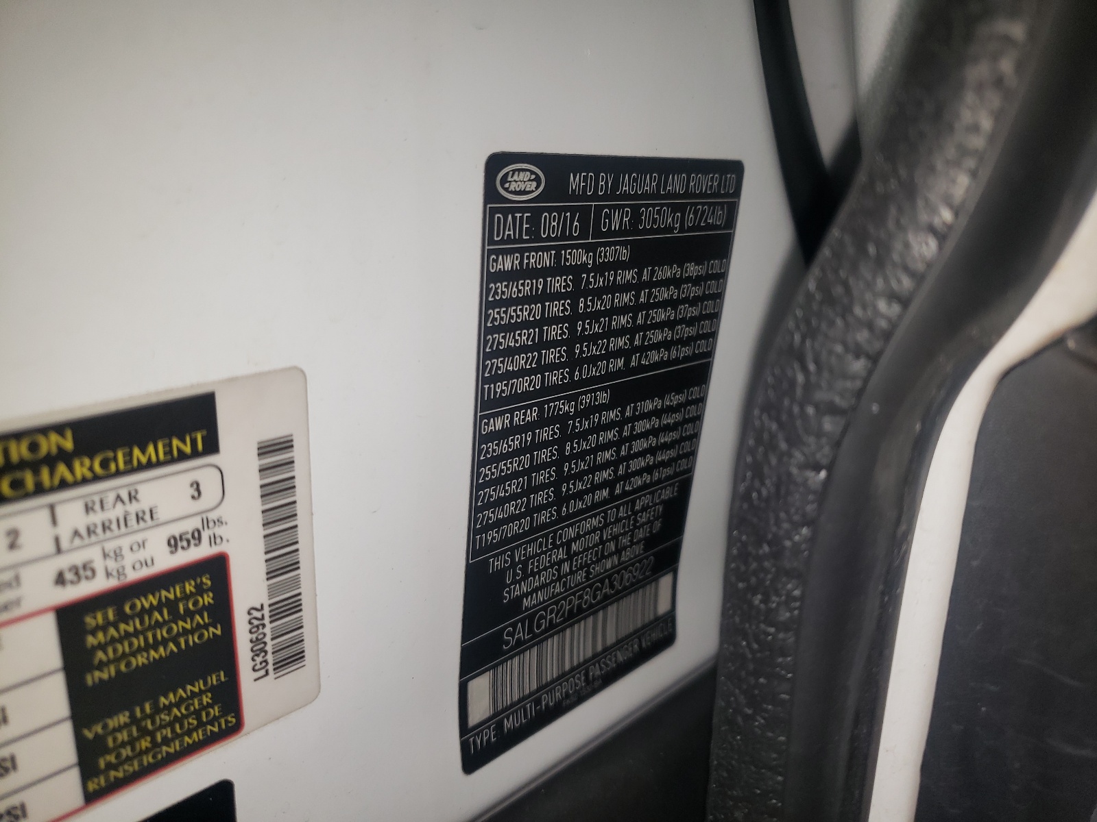 SALGR2PF8GA306922 2016 Land Rover Range Rover