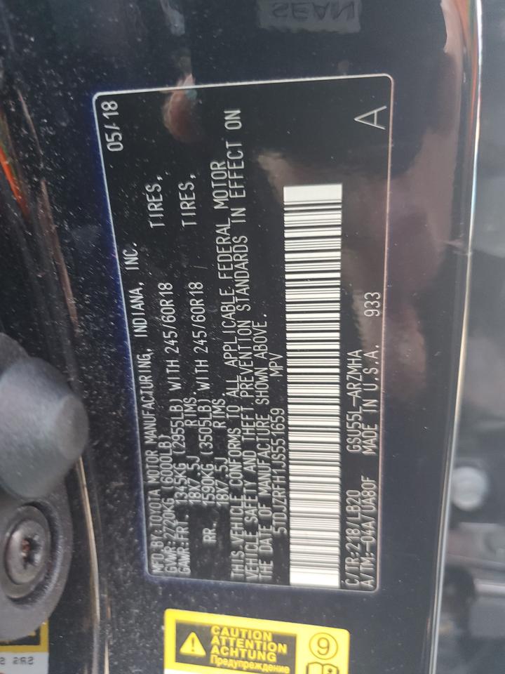 2018 Toyota Highlander Se VIN: 5TDJZRFH1JS551659 Lot: 63042514