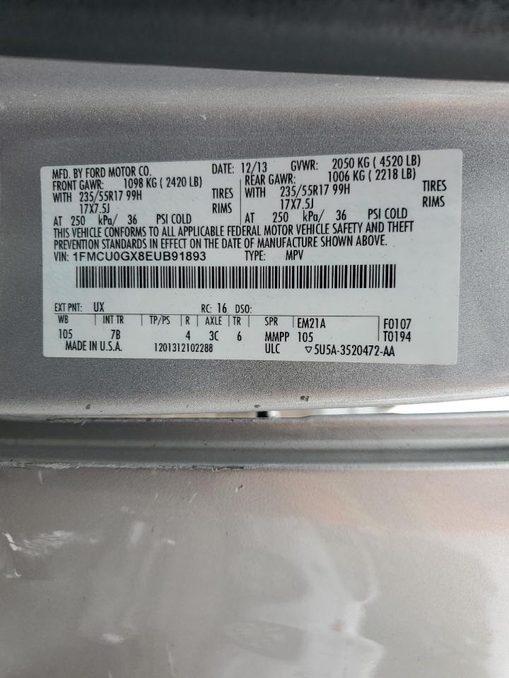 1FMCU0GX8EUB91893 2014 Ford Escape Se