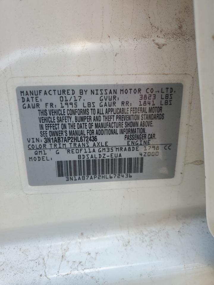 3N1AB7AP2HL672436 2017 Nissan Sentra S