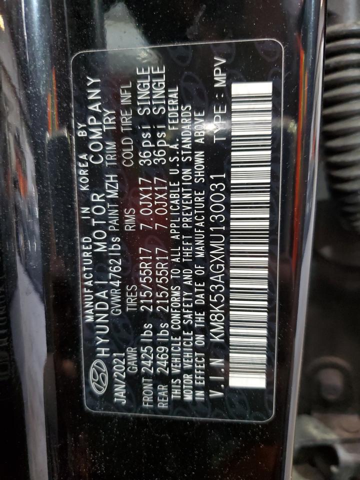 2021 Hyundai Kona Ultimate VIN: KM8K53AGXMU130031 Lot: 63799424