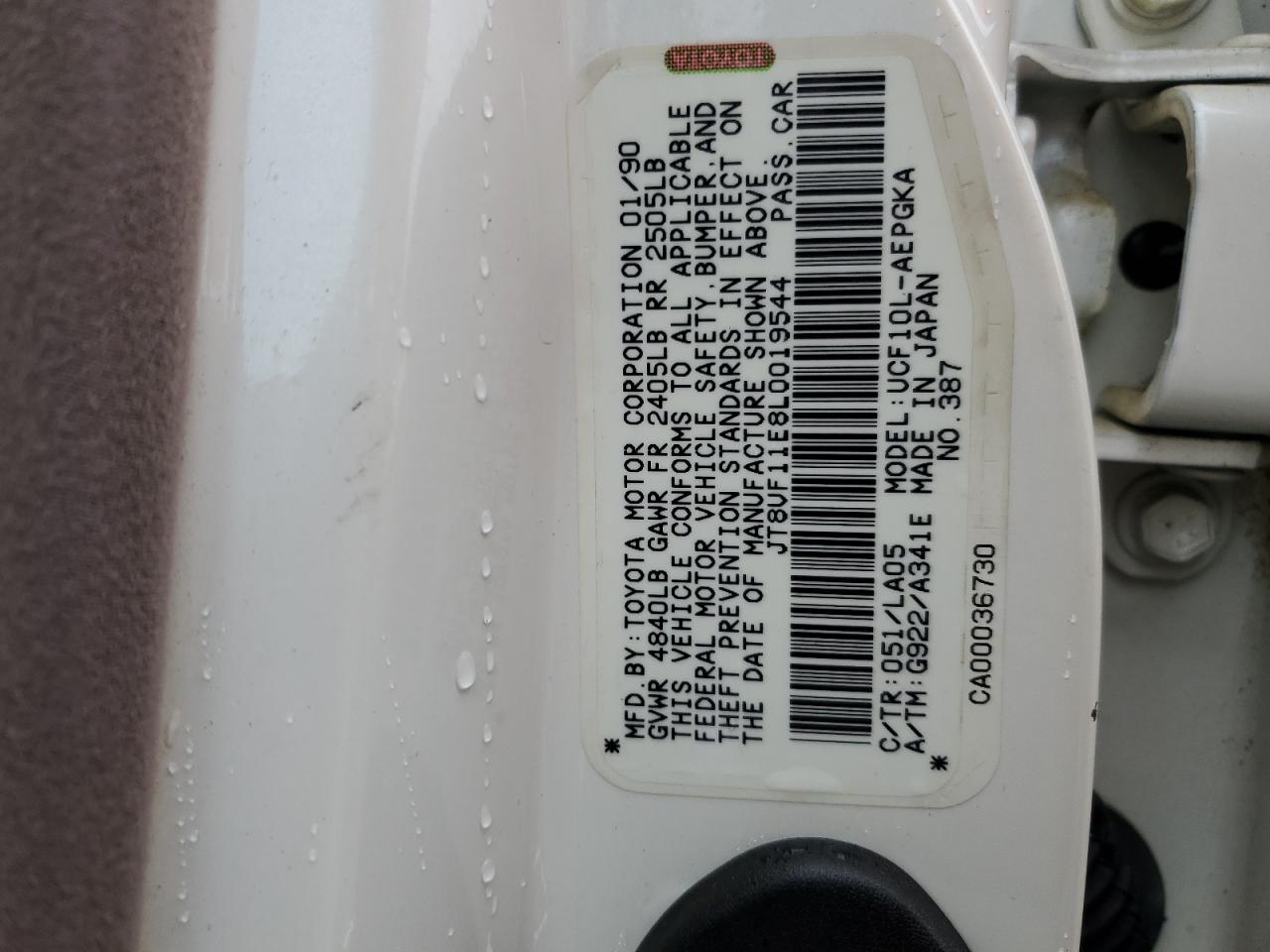 1990 Lexus Ls 400 VIN: JT8UF11E8L0019544 Lot: 64754414