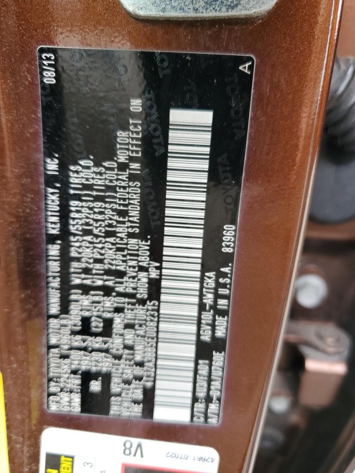 2014 Toyota Venza Le VIN: 4T3ZA3BB5EU082315 Lot: 64686554