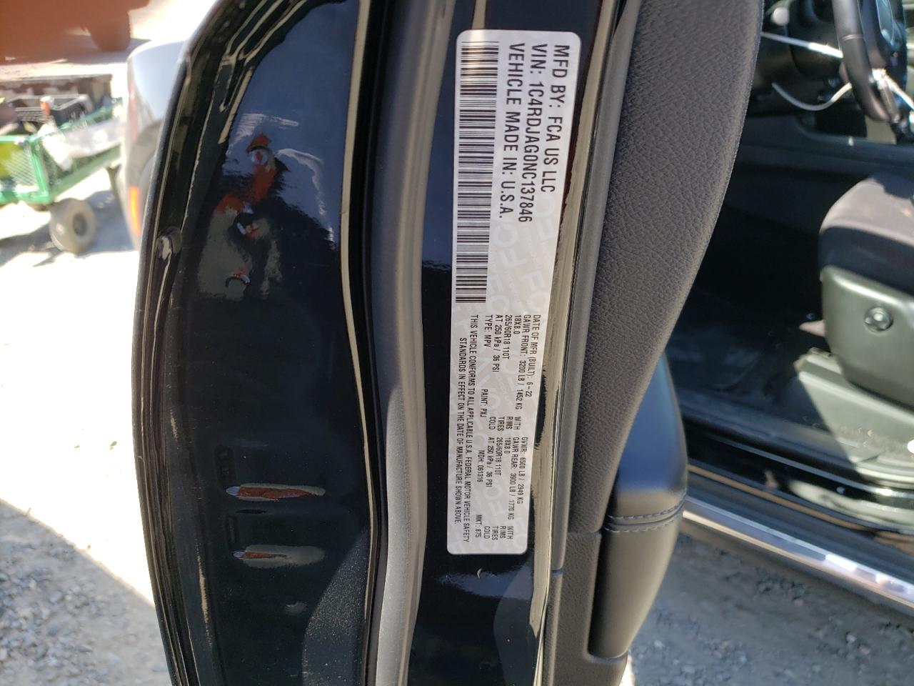 2022 Dodge Durango Sxt VIN: 1C4RDJAG0NC137846 Lot: 63835964