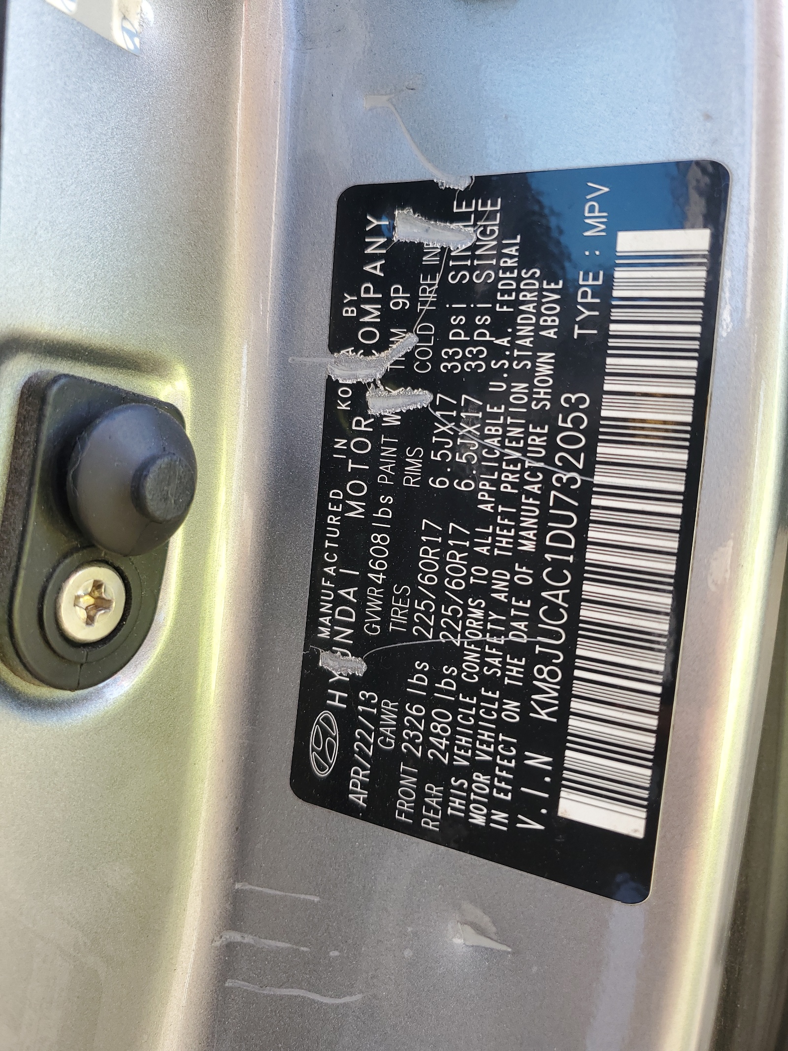 KM8JUCAC1DU732053 2013 Hyundai Tucson Gls