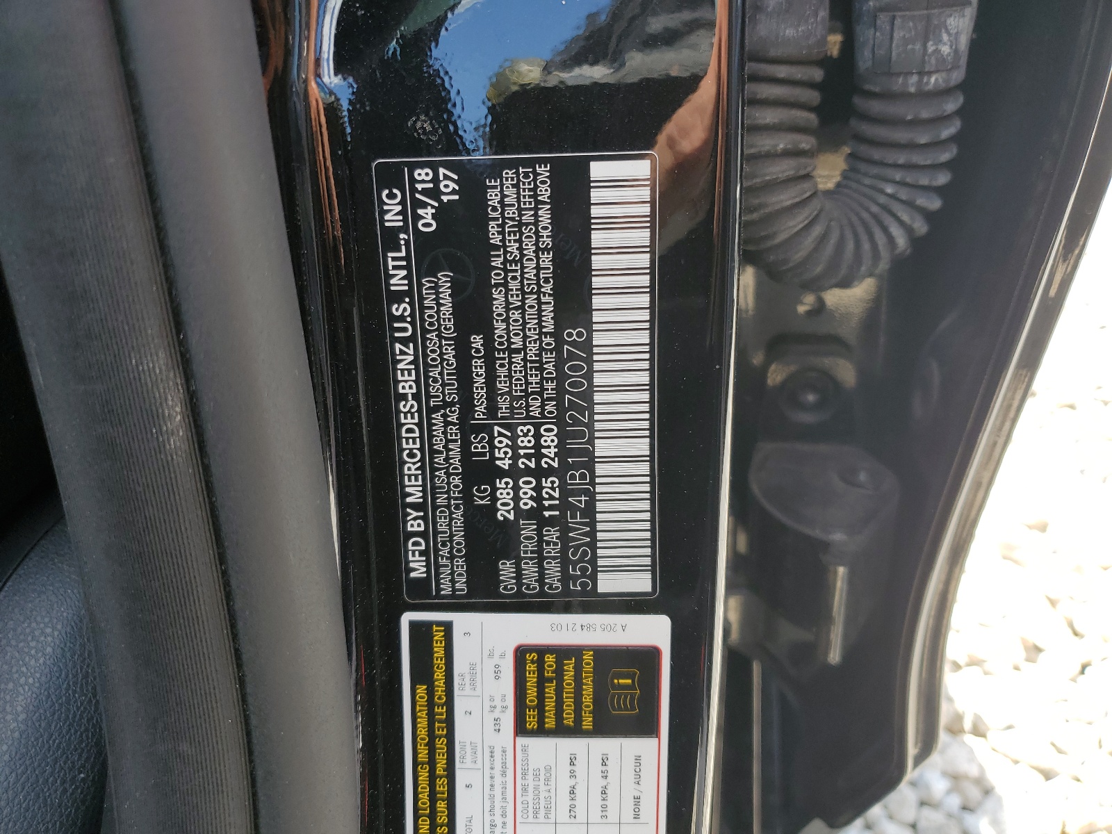 55SWF4JB1JU270078 2018 Mercedes-Benz C 300