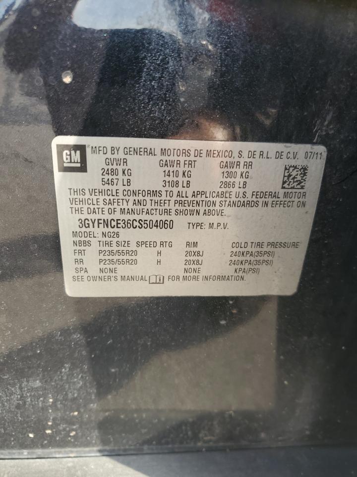 2012 Cadillac Srx Premium Collection VIN: 3GYFNCE36CS504060 Lot: 64974924