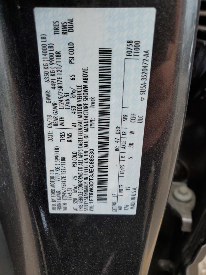 2018 Ford F350 Super Duty VIN: 1FT8W3DT3JEC88530 Lot: 65204664