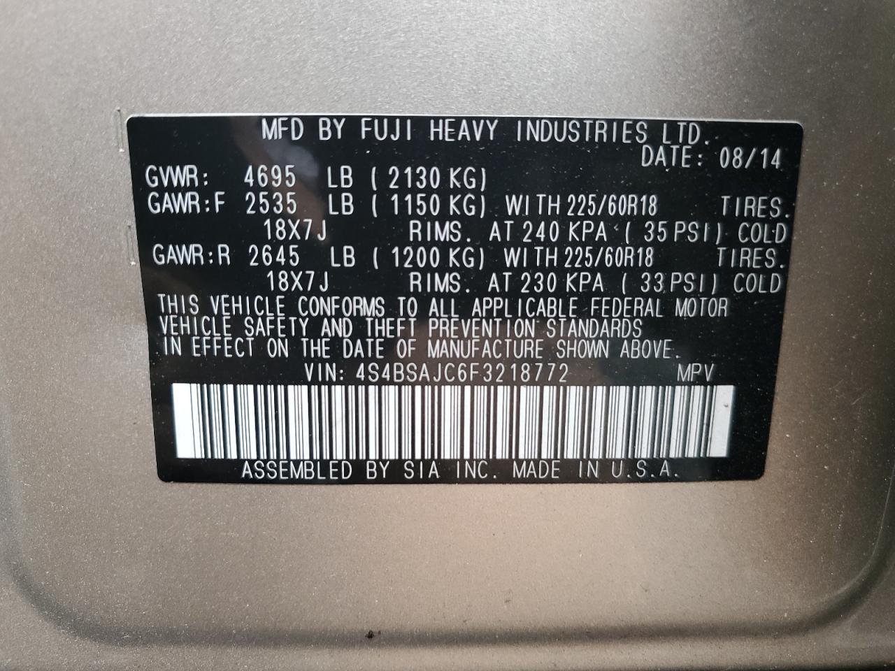2015 Subaru Outback - Image 13