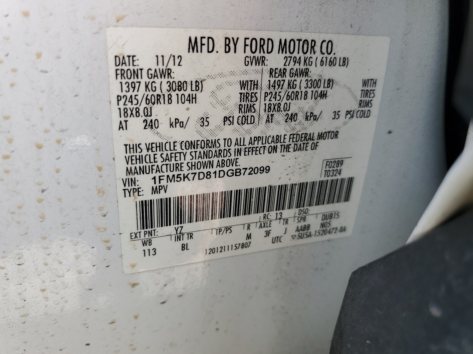 1FM5K7D81DGB72099 2013 Ford Explorer Xlt