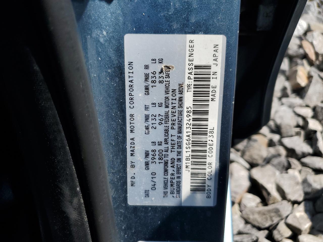 2010 Mazda 3 I VIN: JM1BL1SG6A1324985 Lot: 62769554