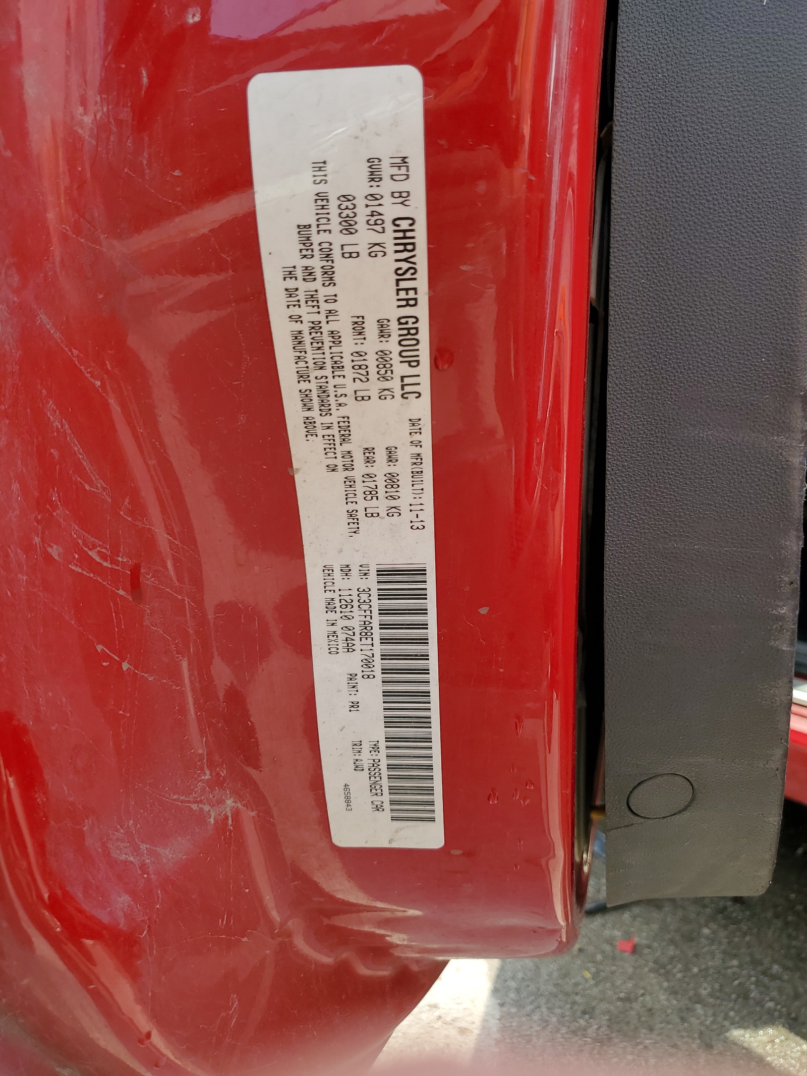 3C3CFFAR8ET170018 2014 Fiat 500 Pop