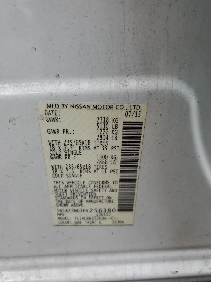 5N1AZ2MG3FN256380 2015 Nissan Murano S